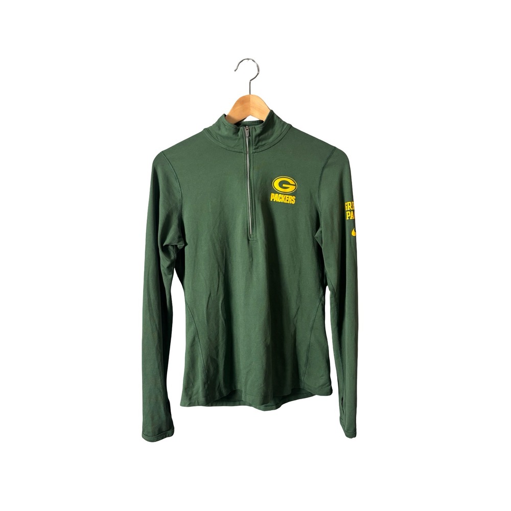 Nike Green Bay Packers Dri-FIT Half Zip Pullover Size M Green Polyester Blend
